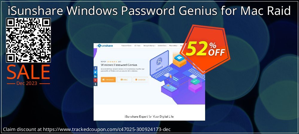 iSunshare Windows Password Genius for Mac Raid coupon on Virtual Vacation Day discount