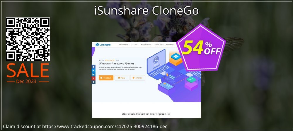 iSunshare CloneGo coupon on World Party Day promotions