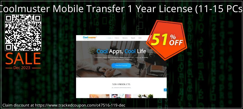 Coolmuster Mobile Transfer 1 Year License - 11-15 PCs  coupon on Christmas & New Year promotions