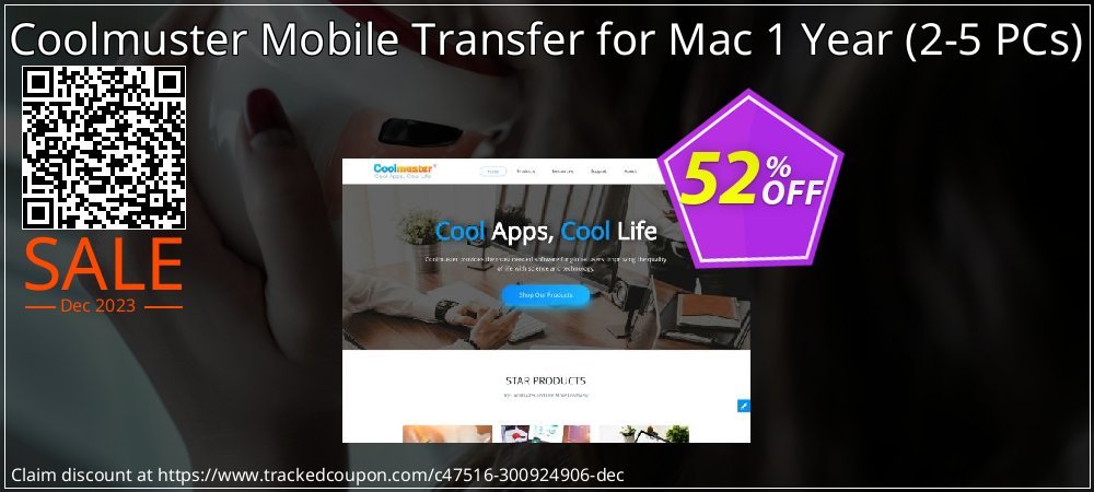 Get 50% OFF Coolmuster Mobile Transfer for Mac - 1 Year (2-5PCs) promo sales