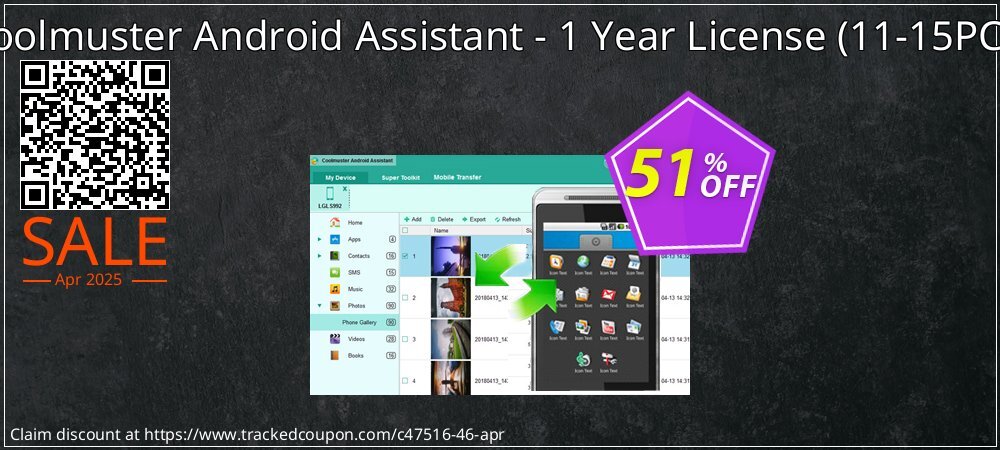 Coolmuster Android Assistant - 1 Year License - 11-15PCs  coupon on World Party Day promotions