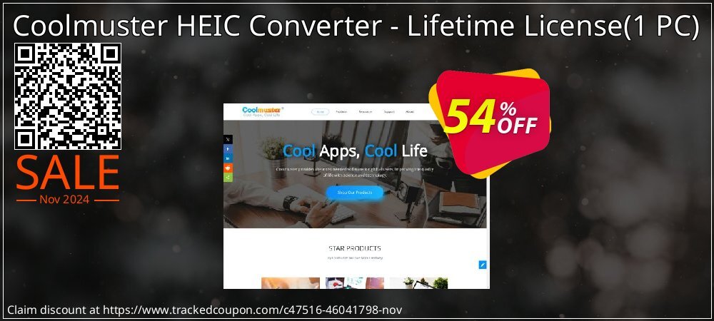 Coolmuster HEIC Converter - Lifetime License - 1 PC  coupon on Constitution Memorial Day offer