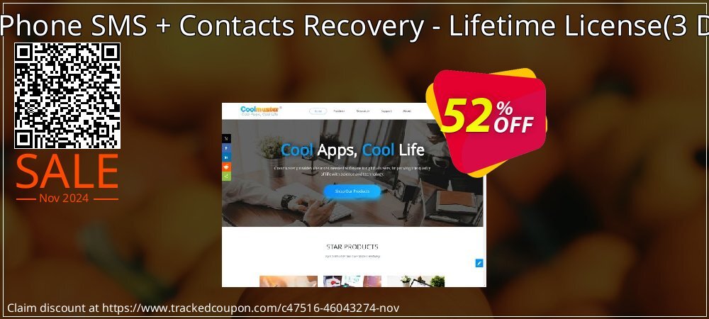 Coolmuster iPhone SMS + Contacts Recovery - Lifetime License - 3 Devices, 1 PC  coupon on World Password Day offer