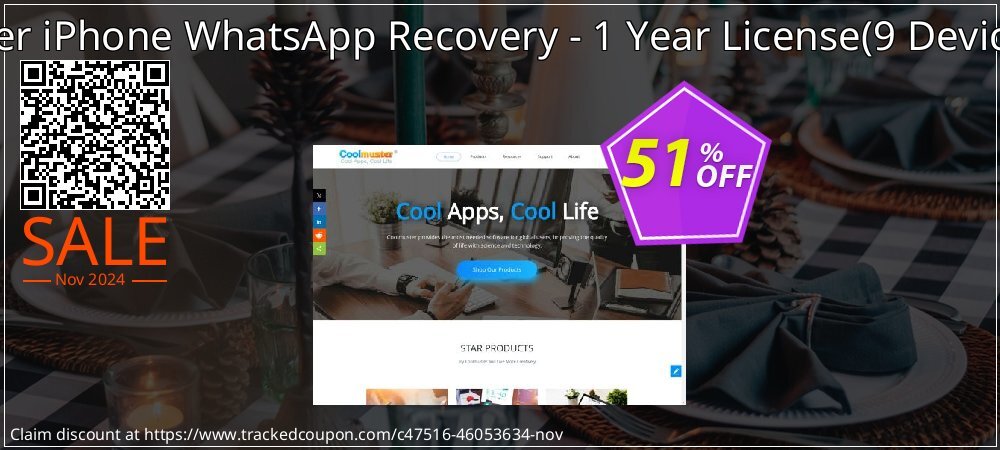 Coolmuster iPhone WhatsApp Recovery - 1 Year License - 9 Devices, 3 PCs  coupon on World Password Day discount