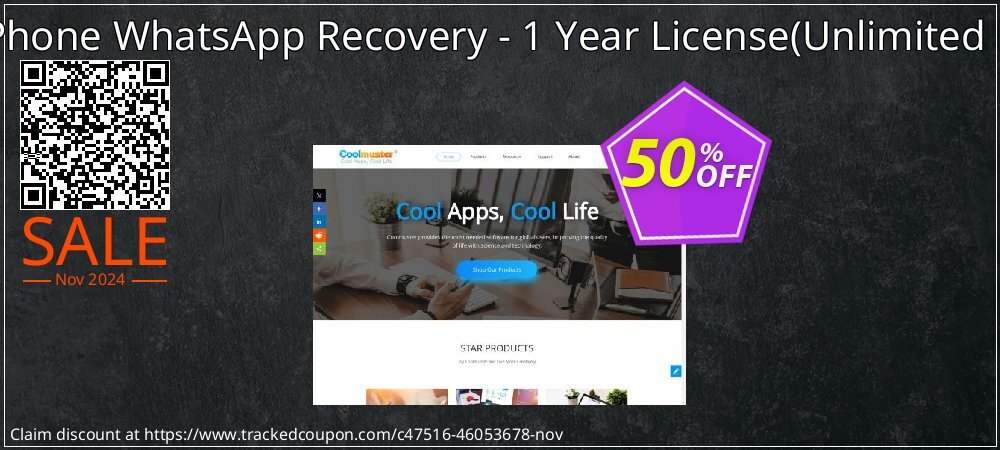Coolmuster iPhone WhatsApp Recovery - 1 Year License - Unlimited Devices, 1 PC  coupon on Constitution Memorial Day offer