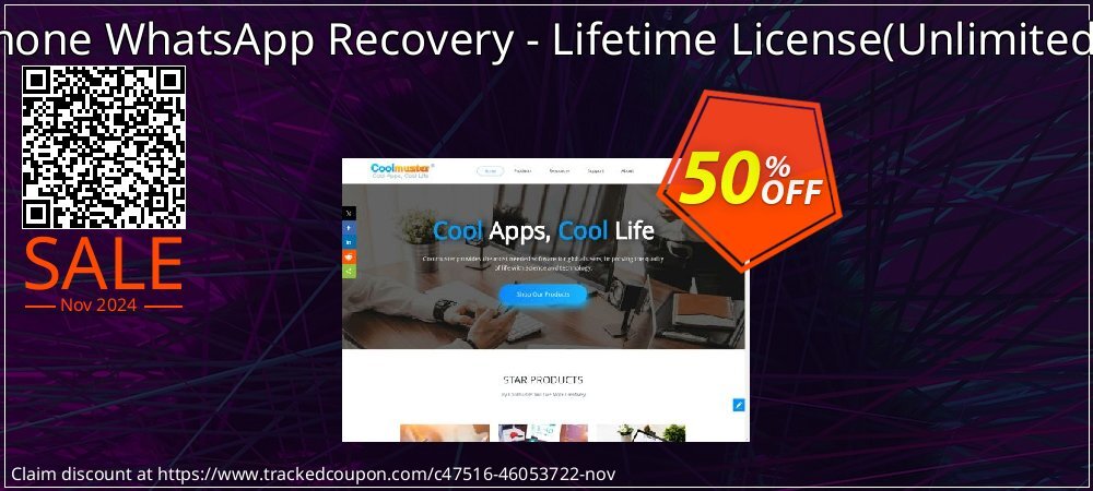 Coolmuster iPhone WhatsApp Recovery - Lifetime License - Unlimited Devices, 1 PC  coupon on Working Day deals