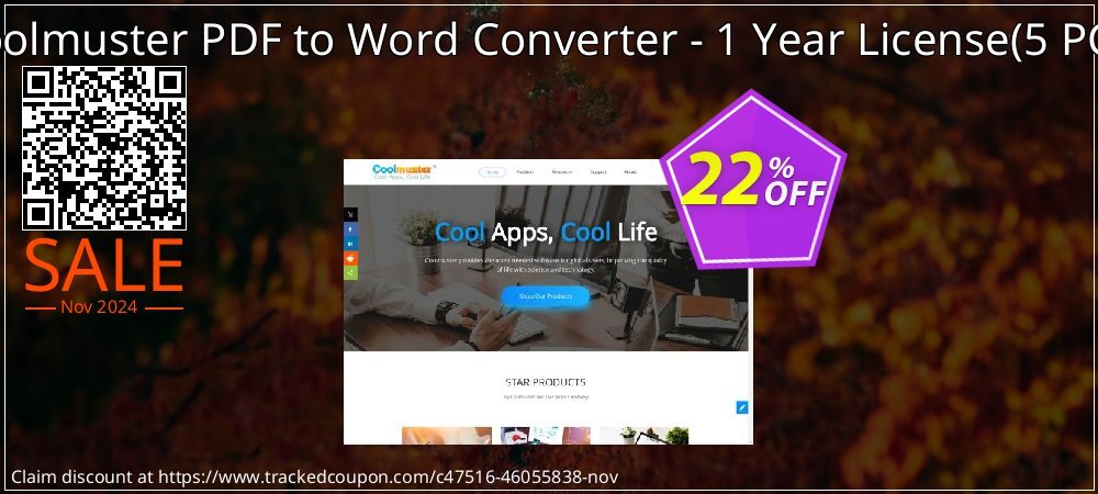 Coolmuster PDF to Word Converter - 1 Year License - 5 PCs  coupon on Easter Day deals