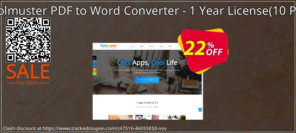 Coolmuster PDF to Word Converter - 1 Year License - 10 PCs  coupon on Mother Day offering sales