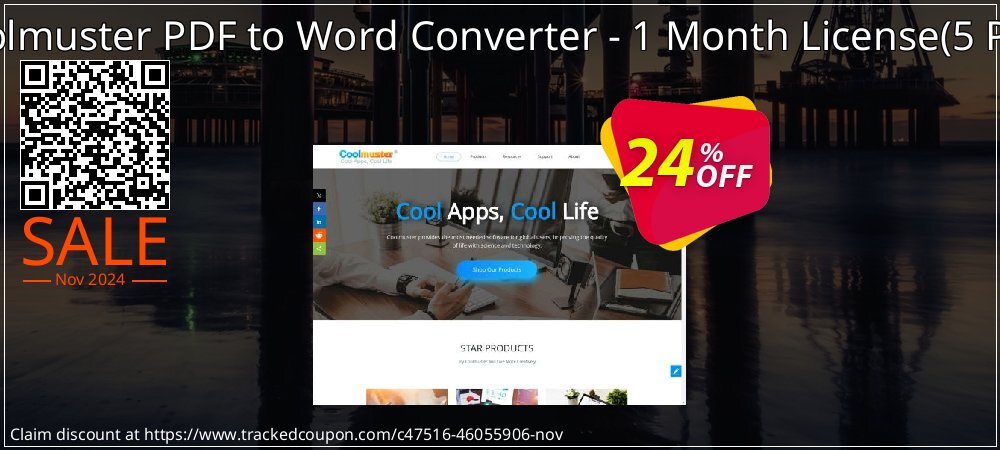 Coolmuster PDF to Word Converter - 1 Month License - 5 PCs  coupon on World Party Day super sale