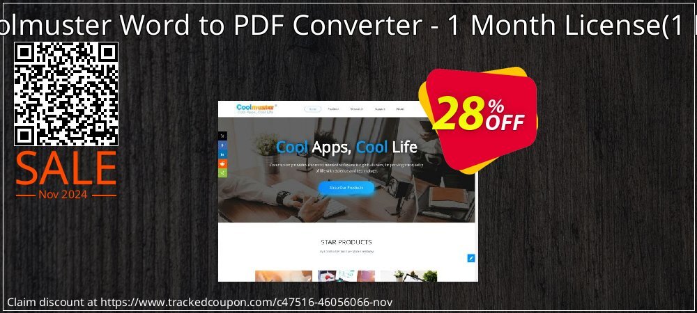 Coolmuster Word to PDF Converter - 1 Month License - 1 PC  coupon on National Loyalty Day offering sales