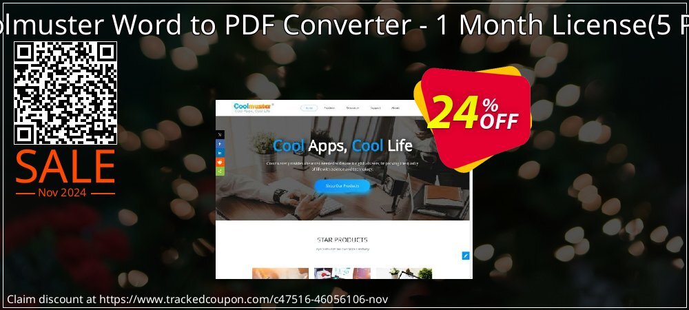 Coolmuster Word to PDF Converter - 1 Month License - 5 PCs  coupon on National Loyalty Day sales