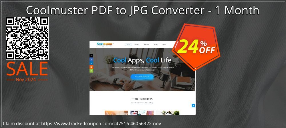 Coolmuster PDF to JPG Converter - 1 Month License - 5 PCs  coupon on Working Day sales
