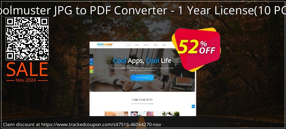 Coolmuster JPG to PDF Converter - 1 Year License - 10 PCs  coupon on Mother Day deals