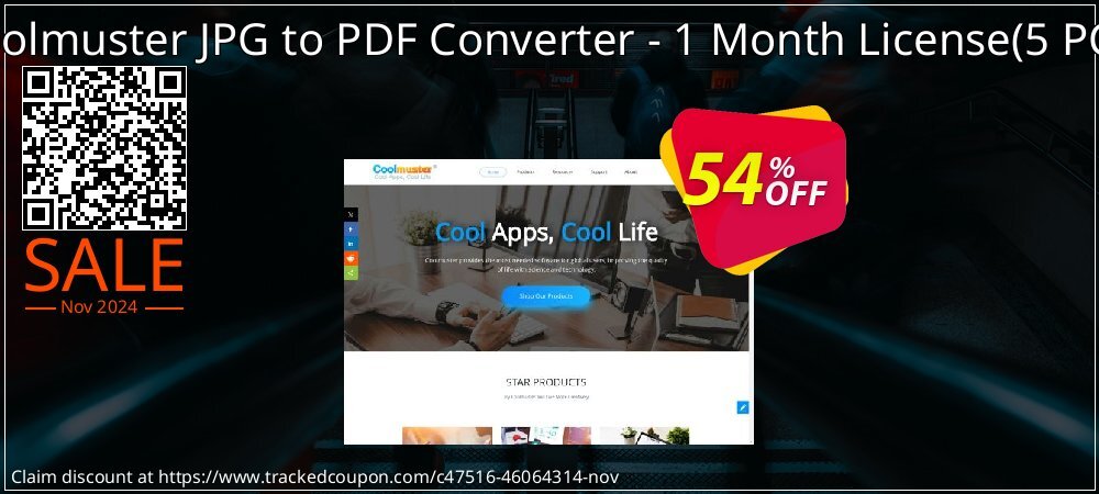 Coolmuster JPG to PDF Converter - 1 Month License - 5 PCs  coupon on World Password Day sales