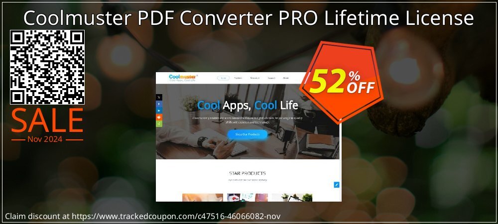 Coolmuster PDF Converter - Lifetime License - 1 PC  coupon on Working Day offering discount