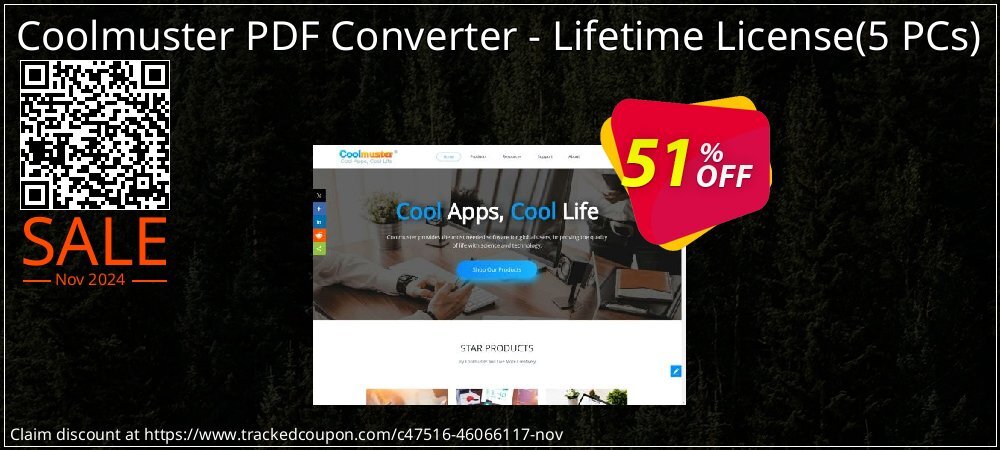 Coolmuster PDF Converter - Lifetime License - 5 PCs  coupon on April Fools' Day offer