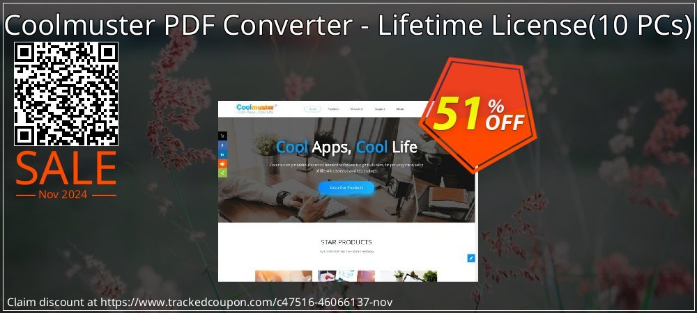 Coolmuster PDF Converter - Lifetime License - 10 PCs  coupon on Working Day offering sales