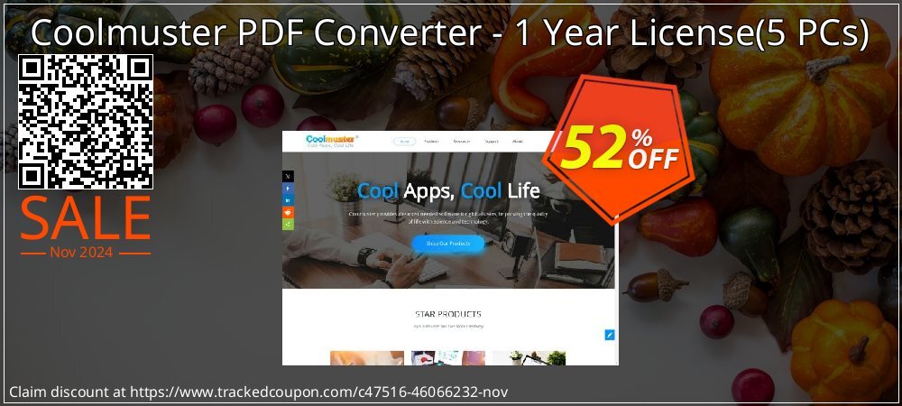 Coolmuster PDF Converter - 1 Year License - 5 PCs  coupon on Working Day deals