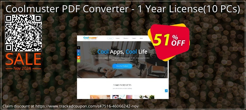 Coolmuster PDF Converter - 1 Year License - 10 PCs  coupon on April Fools' Day deals