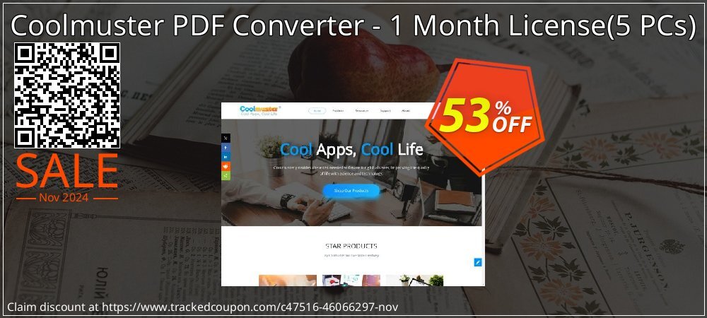 Coolmuster PDF Converter - 1 Month License - 5 PCs  coupon on Working Day discount