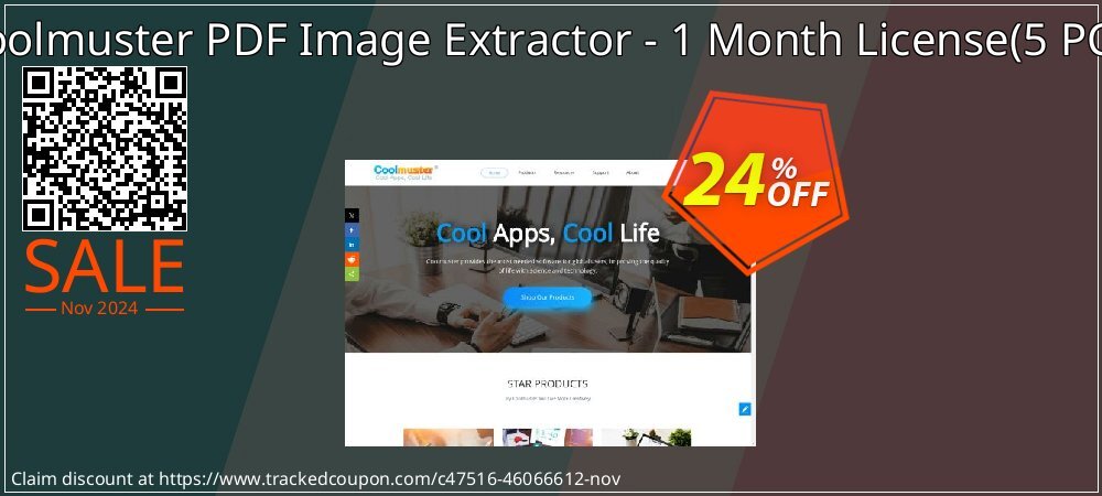 Coolmuster PDF Image Extractor - 1 Month License - 5 PCs  coupon on Working Day discount