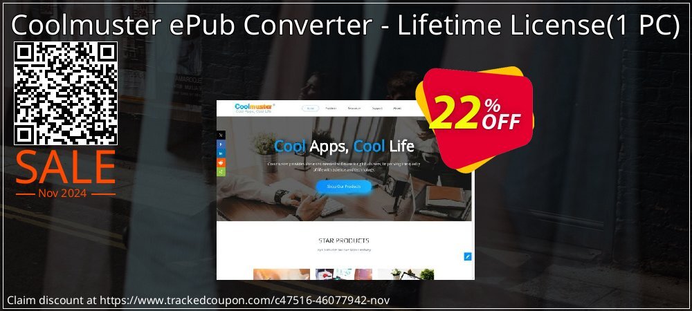 Coolmuster ePub Converter - Lifetime License - 1 PC  coupon on April Fools' Day deals