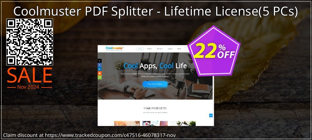 Coolmuster PDF Splitter - Lifetime License - 5 PCs  coupon on Working Day promotions