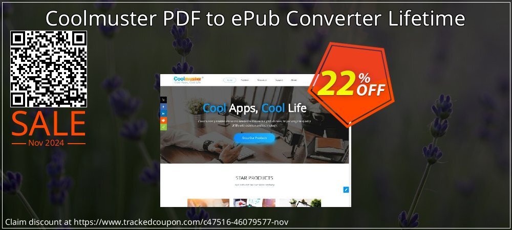 Coolmuster PDF to ePub Converter - Lifetime License - 1 PC  coupon on Working Day promotions