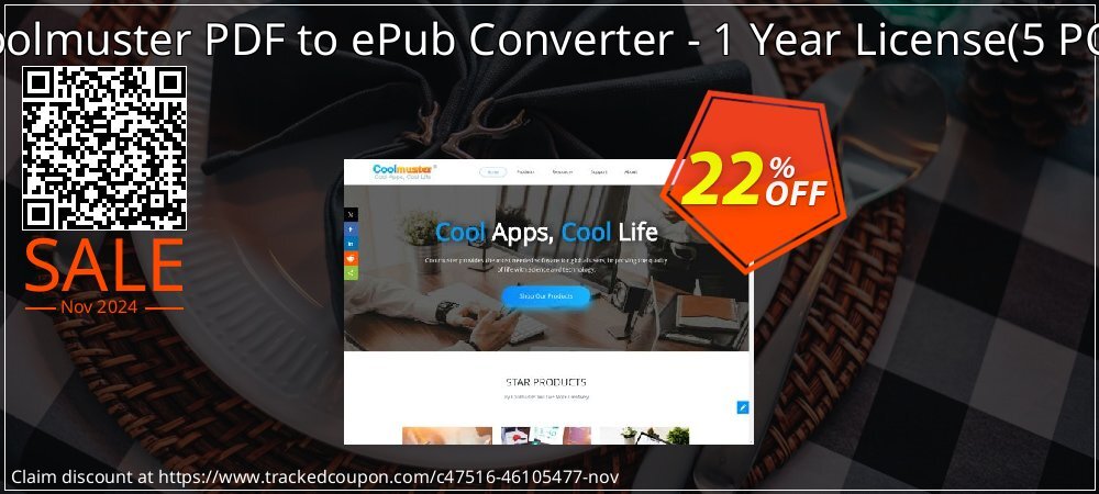 Coolmuster PDF to ePub Converter - 1 Year License - 5 PCs  coupon on Working Day super sale