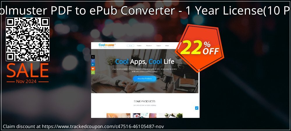 Coolmuster PDF to ePub Converter - 1 Year License - 10 PCs  coupon on Working Day discounts