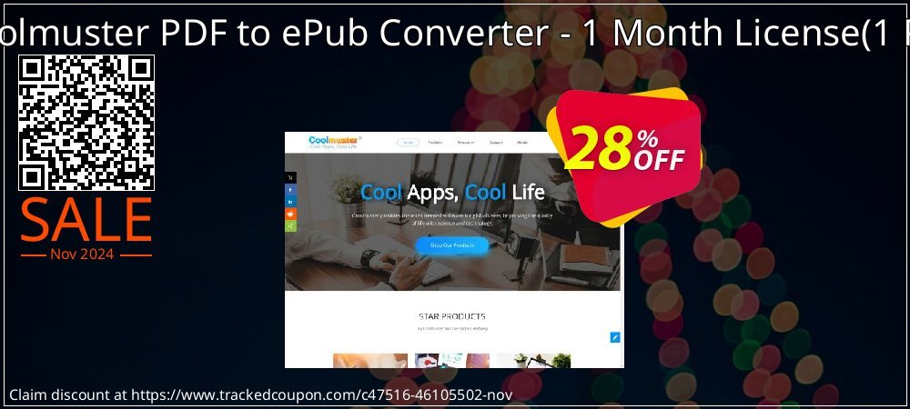 Coolmuster PDF to ePub Converter - 1 Month License - 1 PC  coupon on Working Day offering discount