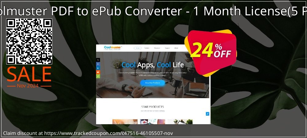 Coolmuster PDF to ePub Converter - 1 Month License - 5 PCs  coupon on Working Day sales