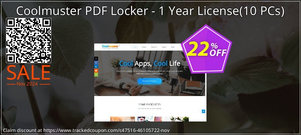 Coolmuster PDF Locker - 1 Year License - 10 PCs  coupon on Working Day promotions