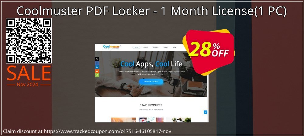 Coolmuster PDF Locker - 1 Month License - 1 PC  coupon on April Fools' Day discount