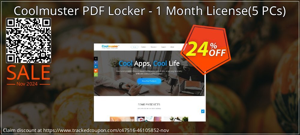 Coolmuster PDF Locker - 1 Month License - 5 PCs  coupon on April Fools' Day offer
