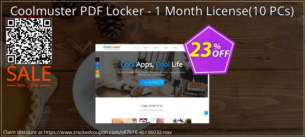 Coolmuster PDF Locker - 1 Month License - 10 PCs  coupon on Working Day discount