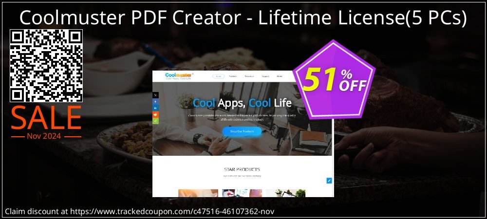 Coolmuster PDF Creator - Lifetime License - 5 PCs  coupon on Working Day deals