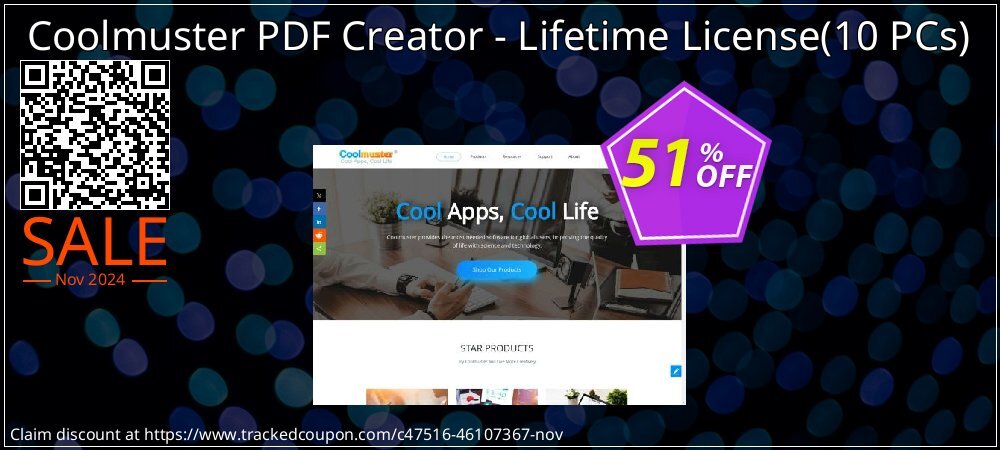 Coolmuster PDF Creator - Lifetime License - 10 PCs  coupon on April Fools' Day offering sales