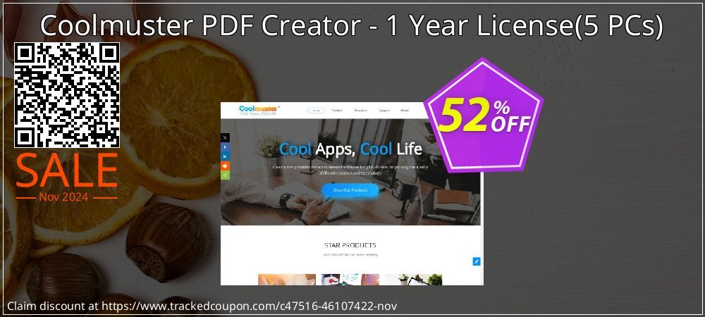 Coolmuster PDF Creator - 1 Year License - 5 PCs  coupon on Working Day discounts