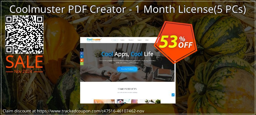 Coolmuster PDF Creator - 1 Month License - 5 PCs  coupon on Working Day offer