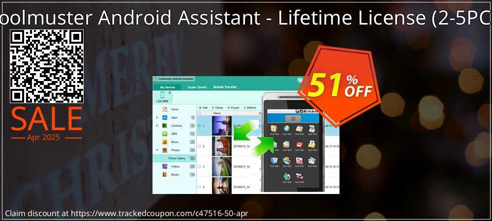 Coolmuster Android Assistant Lifetime License - 5 PCs  coupon on Mother's Day offering discount