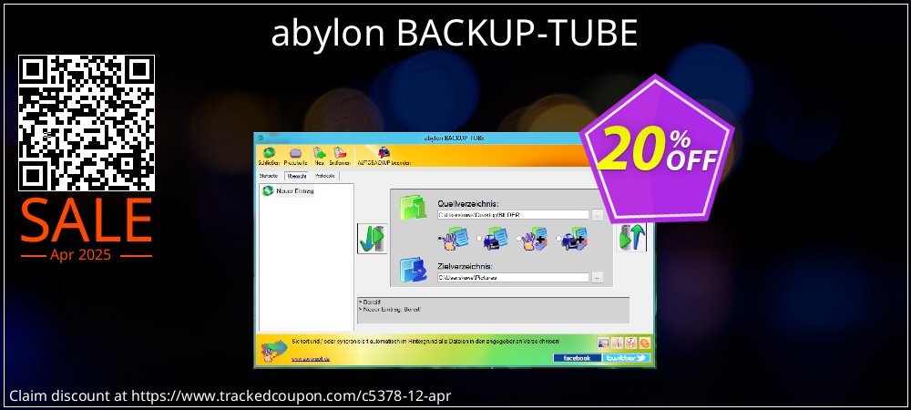 abylon BACKUP-TUBE coupon on April Fools' Day deals