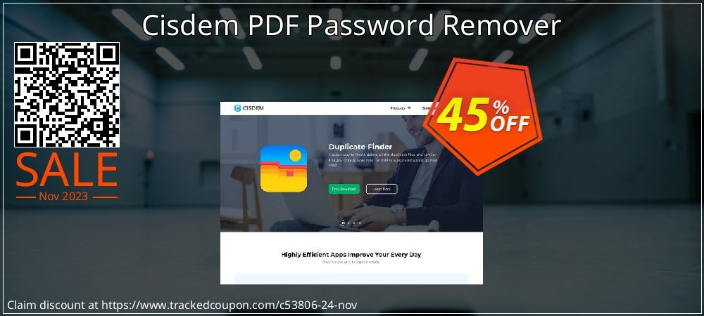 Cisdem PDF Password Remover coupon on April Fools' Day offer