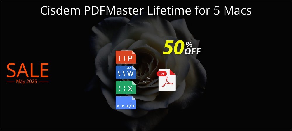Cisdem PDFMaster Lifetime for 5 Macs coupon on National Memo Day discount