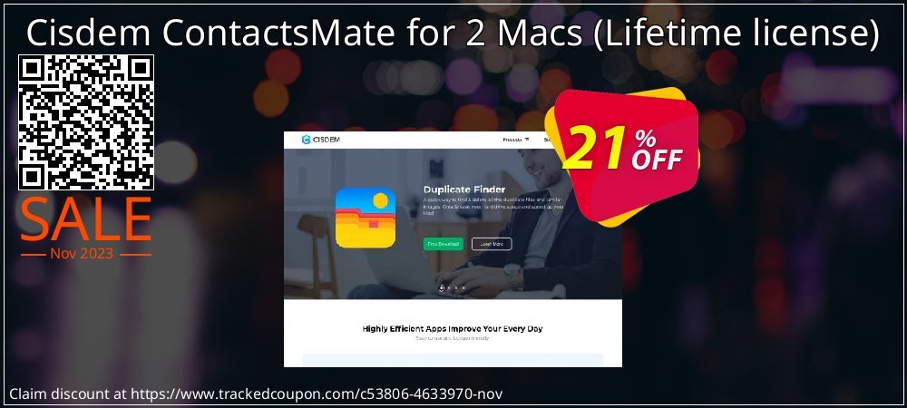 Cisdem ContactsMate for 2 Macs - Lifetime license  coupon on National Walking Day offer