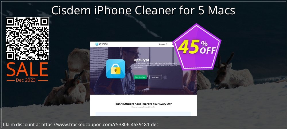 Cisdem iPhone Cleaner for 5 Macs coupon on World Party Day offer