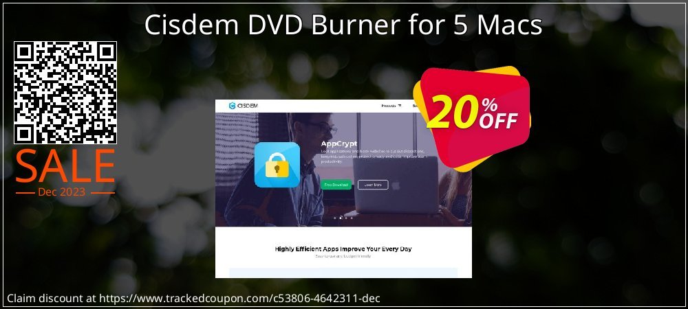Cisdem DVD Burner for 5 Macs coupon on World Party Day sales