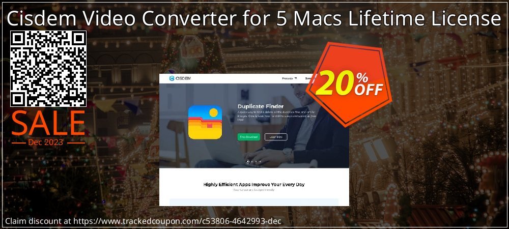 Cisdem Video Converter for 5 Macs Lifetime License coupon on Easter Day discounts