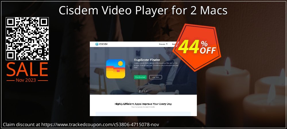 Cisdem Video Player for 2 Macs coupon on Easter Day offer
