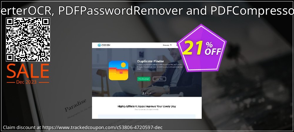 Cisdem PDFConverterOCR, PDFPasswordRemover and PDFCompressor Bundle for Mac coupon on Working Day offering sales